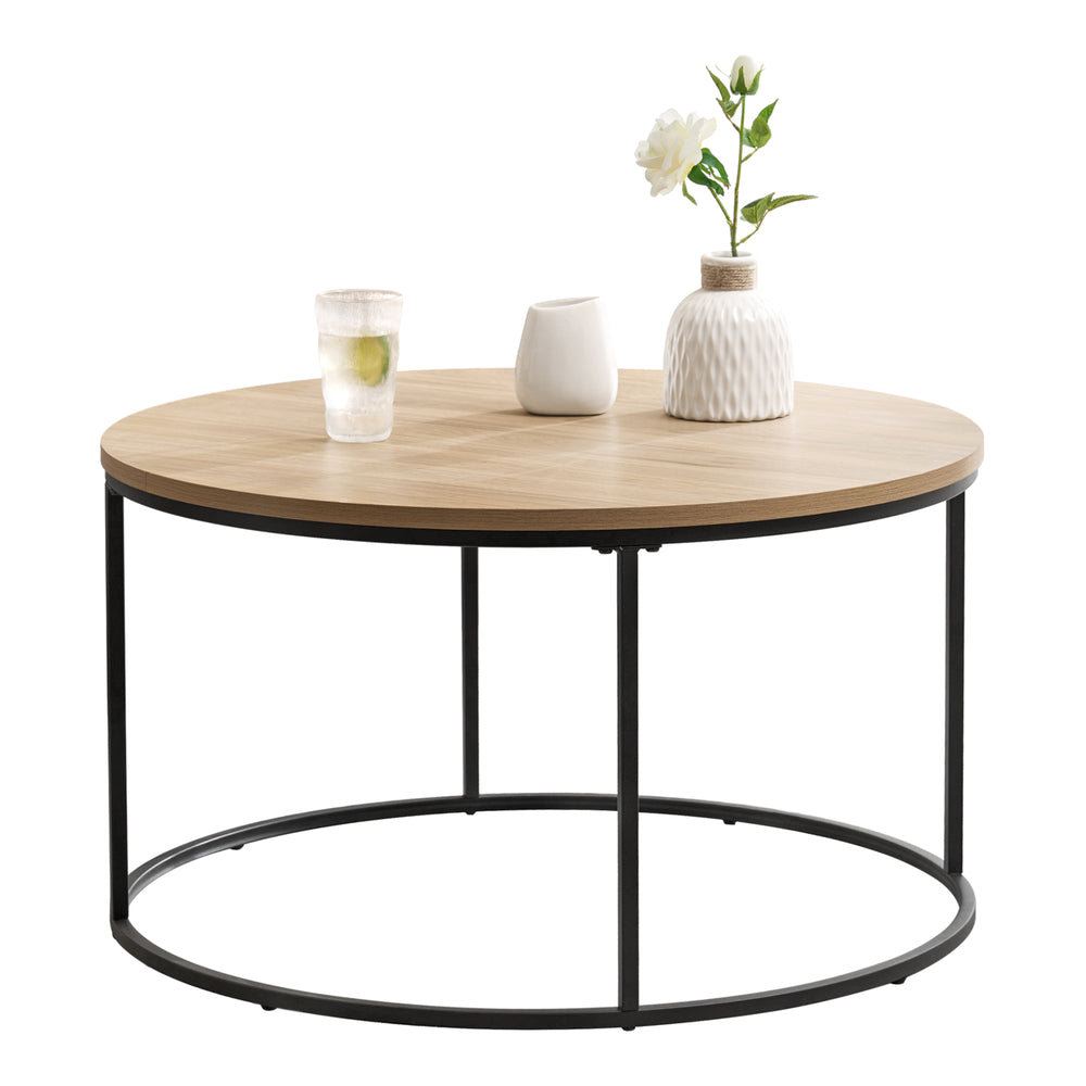 Dohányzóasztal Kuhmoinen 45xØ80 cm fekete [en.casa] - premiumXL