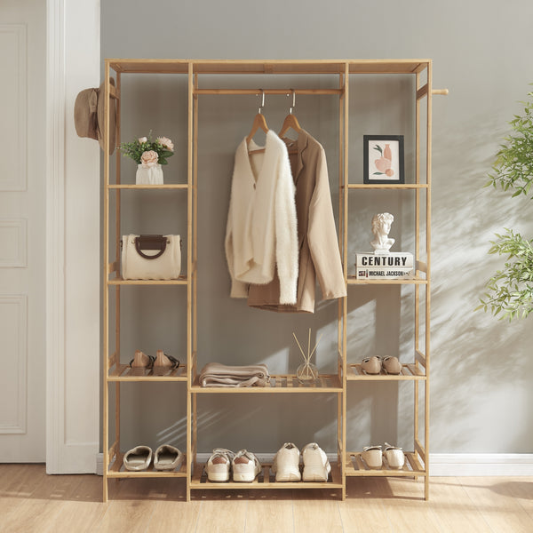 Ruhatartó állvány Ilomantsi Bambus [en.casa]