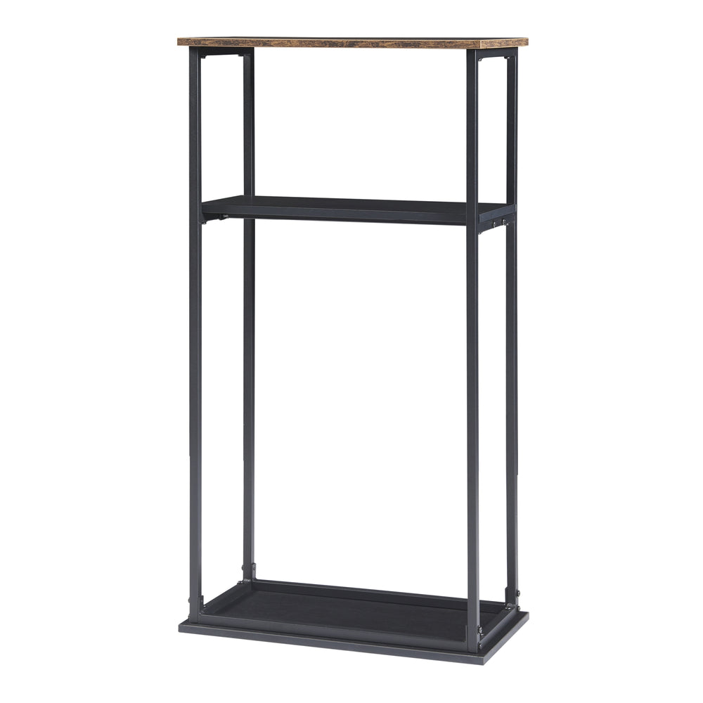 Tűzifaállvány Turku polcokkal 60x30x112cm [en.casa] - premiumXL