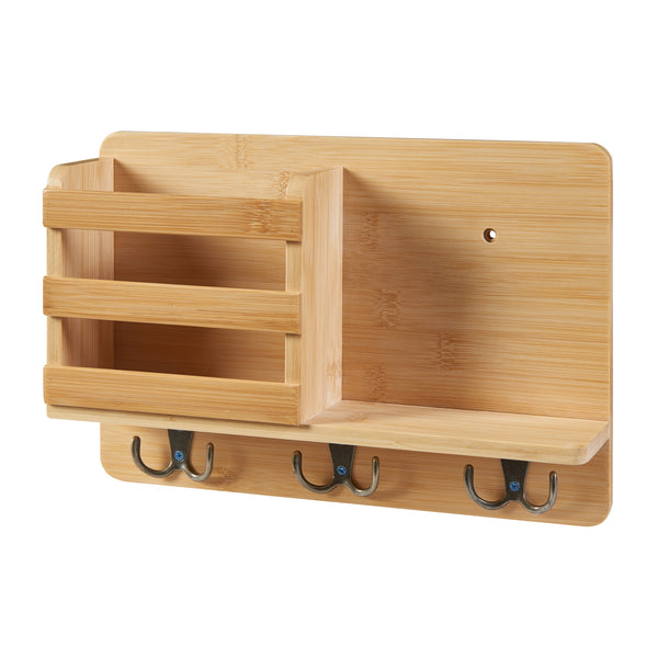 Fali polc Giske 33x8x22 cm bambusz [en.casa]