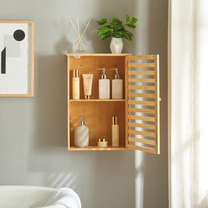 Fürdőszobai faliszekrény Järfälla 55x37x16 cm bambusz [en.casa]