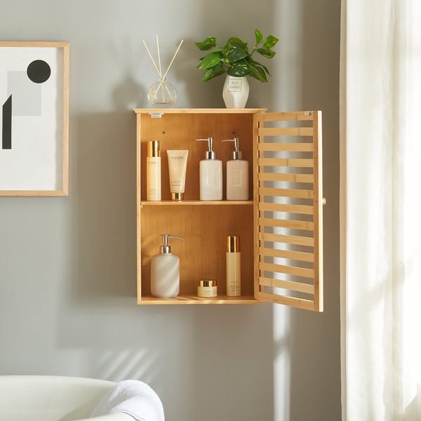 Fürdőszobai faliszekrény Järfälla 55x37x16 cm bambusz [en.casa]