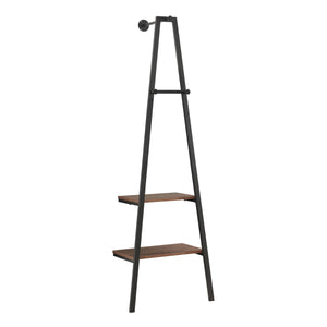 Falra szerelhető ruhatartó állvány Bjørnafjorden acél fekete / diófa-hatású [en.casa]