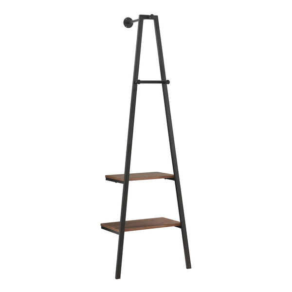 Falra szerelhető ruhatartó állvány Bjørnafjorden acél fekete / diófa-hatású [en.casa]