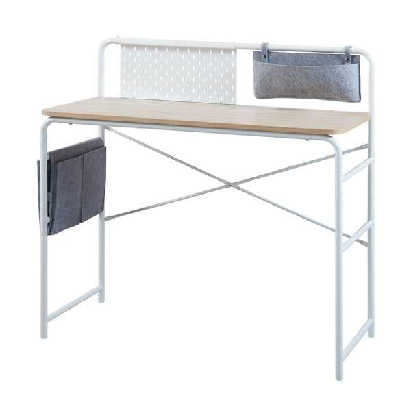 Íróasztal Dyrøy 98x98x46cm fehér/tölgy [en.casa]