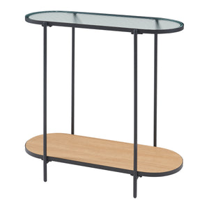 Konzolasztal Høyanger 80x80x30cm fekete/tölgy [en.casa]