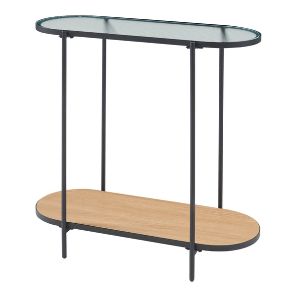 Konzolasztal Høyanger 80x80x30cm fekete/tölgy [en.casa]