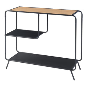 Konzolasztal Krødsherad 83x102x36cm fekete/tölgy [en.casa]