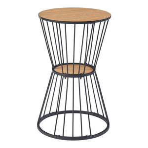 Kisasztal Fossbergom fekete/tölgyfa-hatású [en.casa]