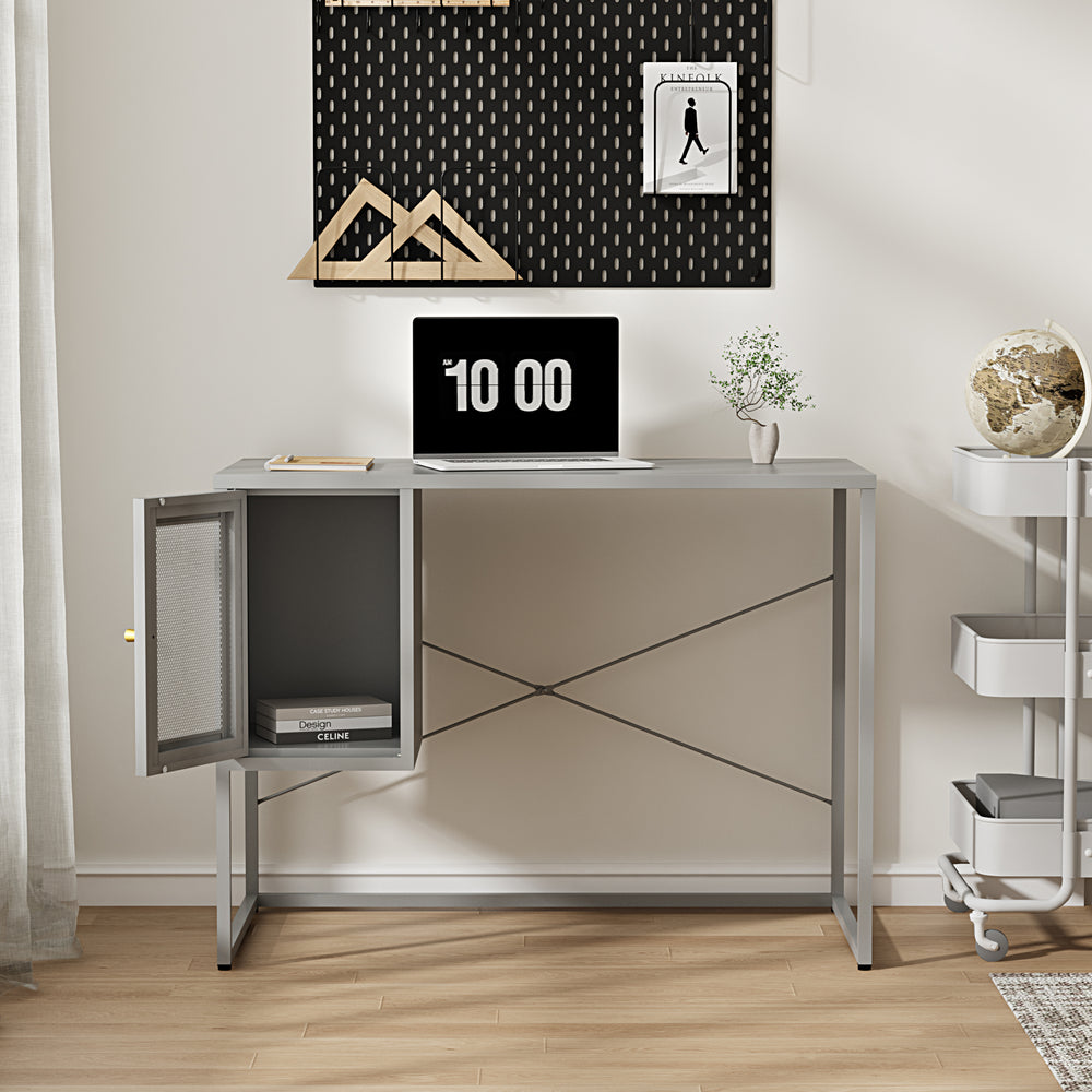 Íróasztal Sund acél 75x100x50 cm szürke [en.casa] - premiumXL