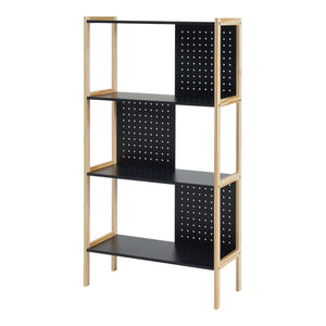 Álló polc Dønna 120x63x28cm fekete/fahatású [en.casa]