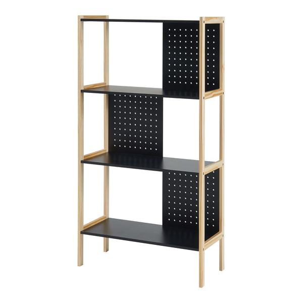 Álló polc Dønna 120x63x28cm fekete/fahatású [en.casa]