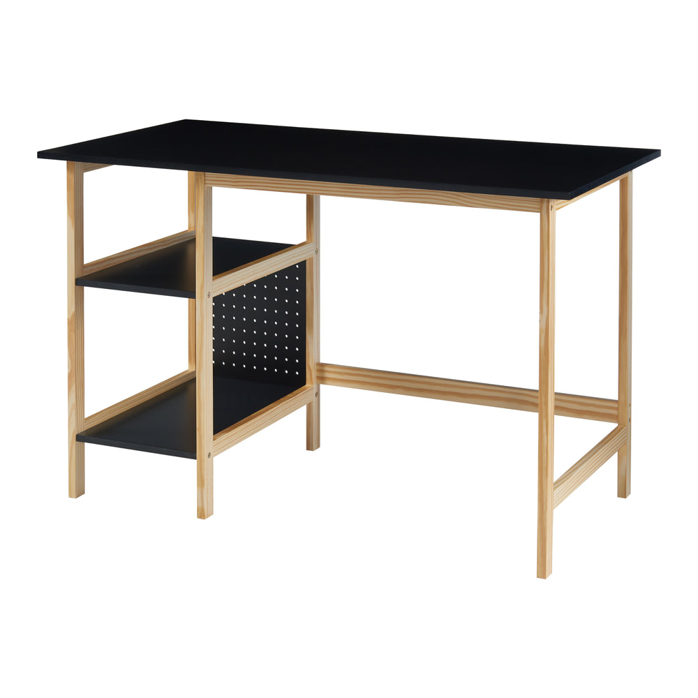 Íróasztal Dønna 120x60x75cm fekete/fa színű [en.casa] - premiumXL