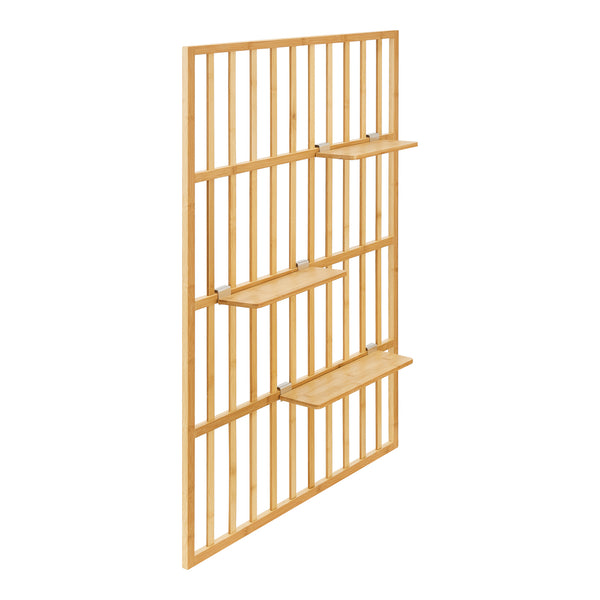 Fali panel polcokkal Røst 120x80x13cm bambusz [en.casa]
