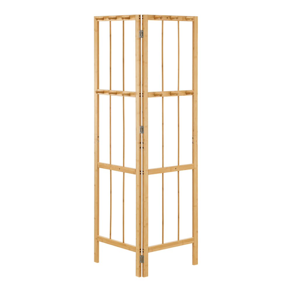 Sarokruhatartó Hyllestad 165,5x92x8cm bambusz [en.casa] - premiumXL