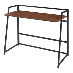 Összecsukható íróasztal Ringerike 104,5x53x85,5cm fekete/dió [en.casa]