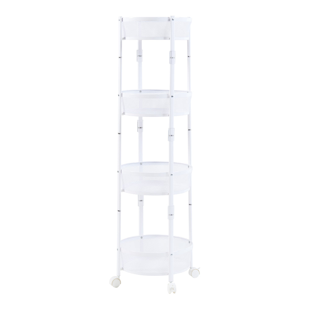 Sørreisa gurulós kocsi 4 szintes 123xØ37,5cm fehér [en.casa] - premiumXL