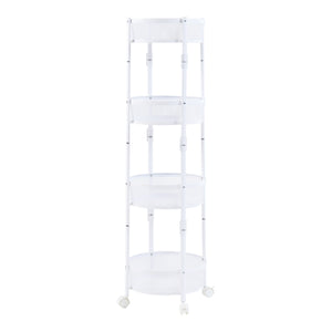 Gurulós tárolókocsi 4 kosárral Sørreisa 123xØ37,5cm fehér [en.casa]