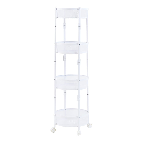 Gurulós tárolókocsi 4 kosárral Sørreisa 123xØ37,5cm fehér [en.casa]