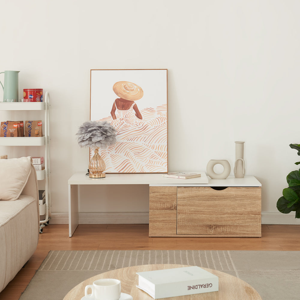 Dohányzóasztal Österåker 100x47,5x40 cm fa hatású/fehér [en.casa] - premiumXL