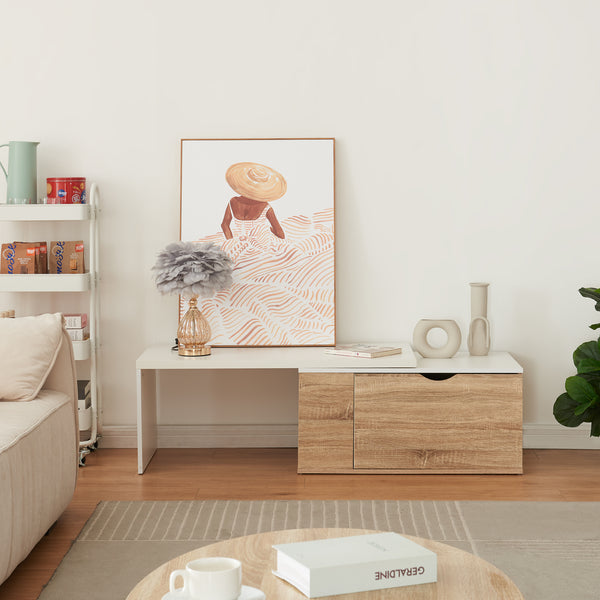 Kisasztal Österåker 100x47,5x40 cm fa-hatású/fehér [en.casa]