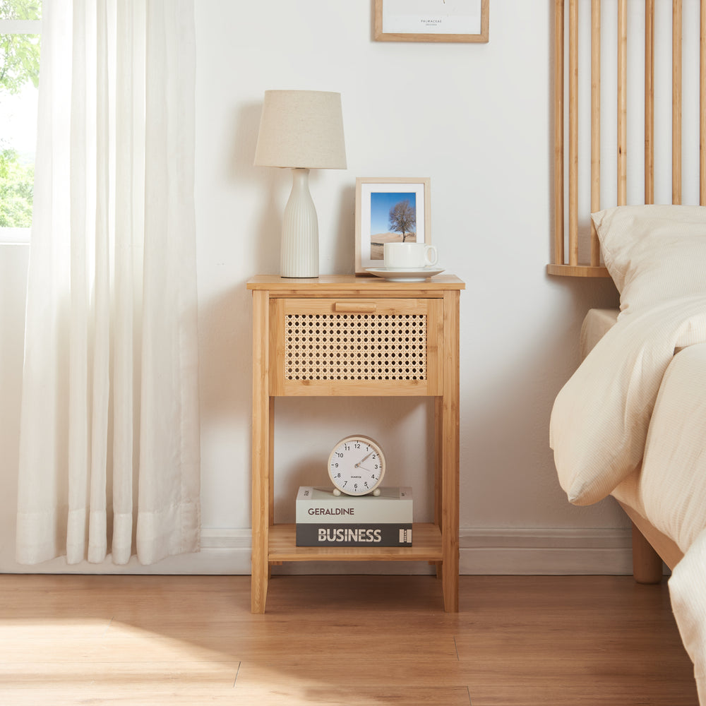 Éjjeliszekrény Leirfjord 60x40x35 cm bambusz natúr [en.casa] - premiumXL