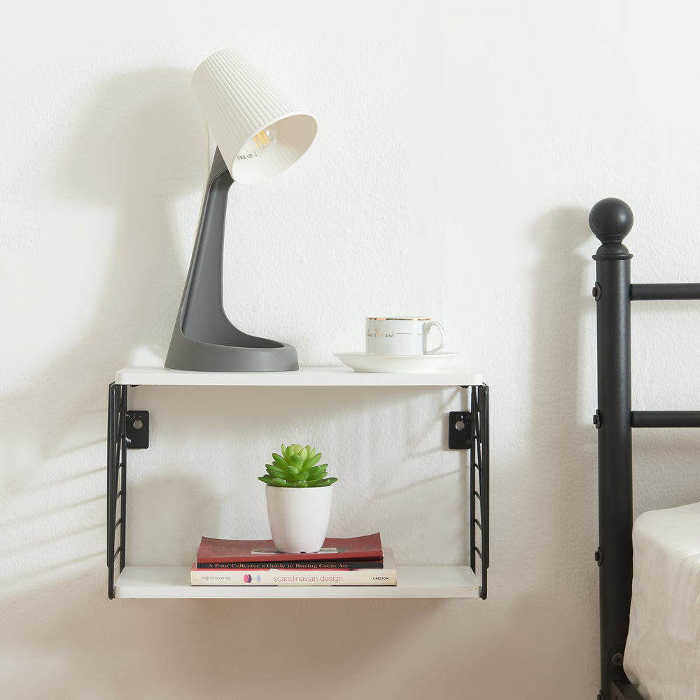 Fali polc Moss 39x18x23 cm fekete/fehér [en.casa] - premiumXL