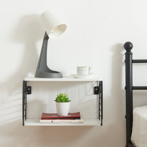 Fali polc Moss 39x18x23 cm fekete/fehér [en.casa]
