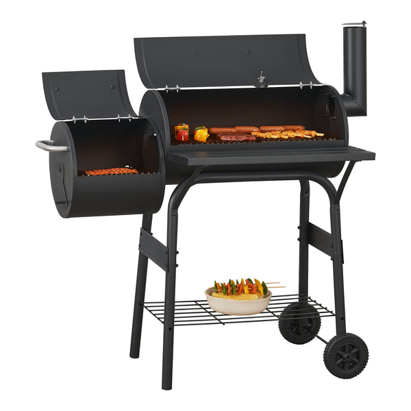 Füstölő grill Arielli 115x110x64cm fekete [casa.pro]