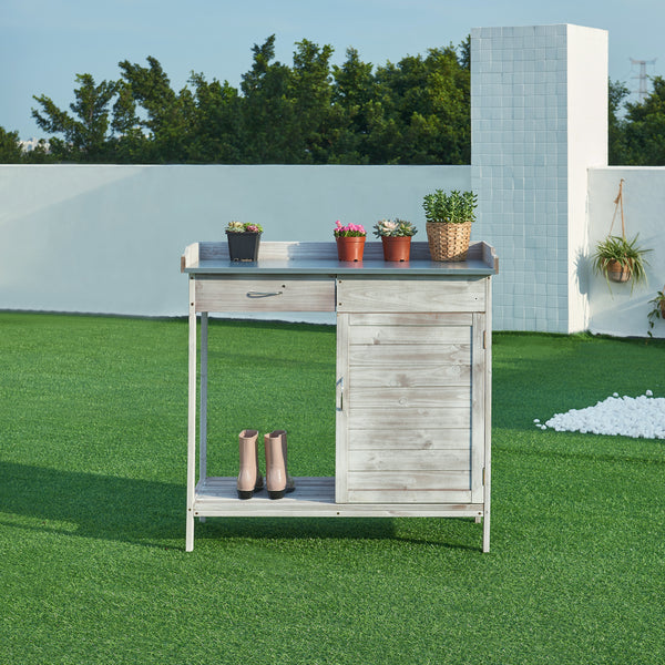 Növényültető asztal Aliano jegenyefenyő szürke [casa.pro]