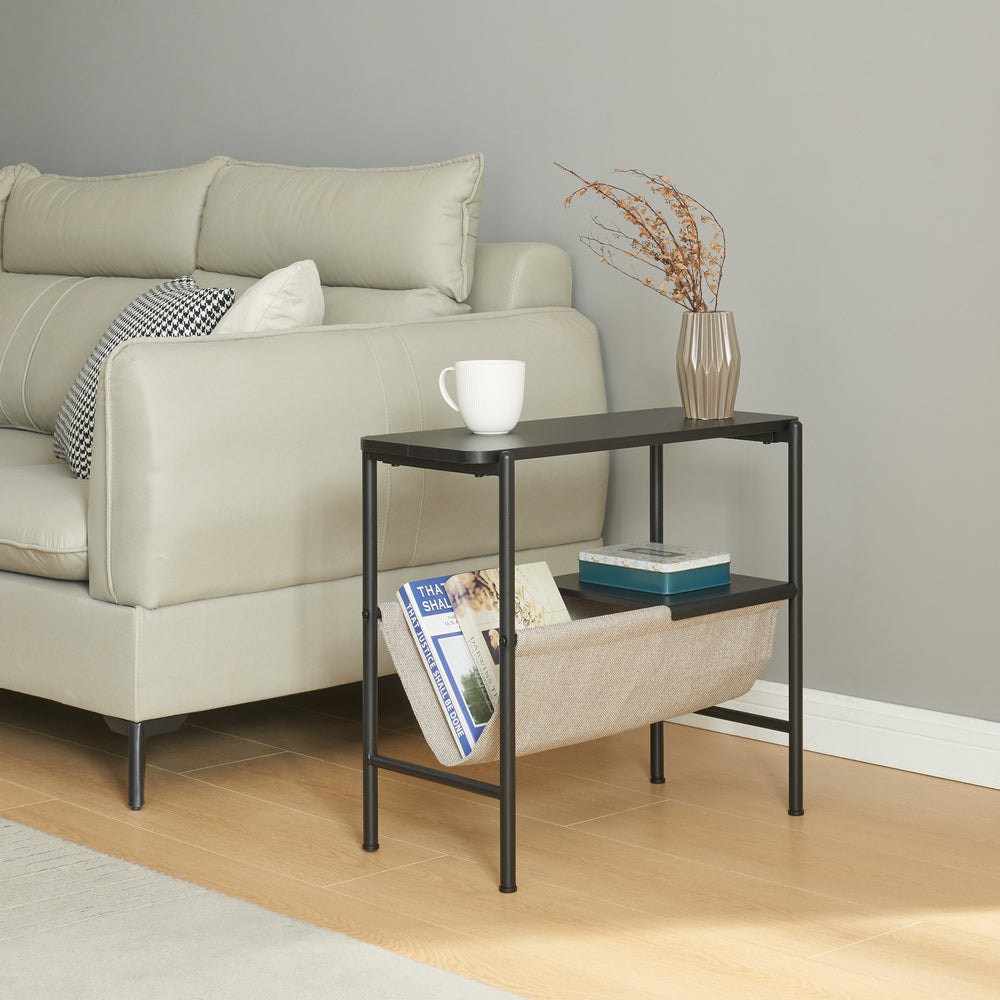 Oldal asztal Samnanger 60x28x53cm fekete [en.casa] - premiumXL