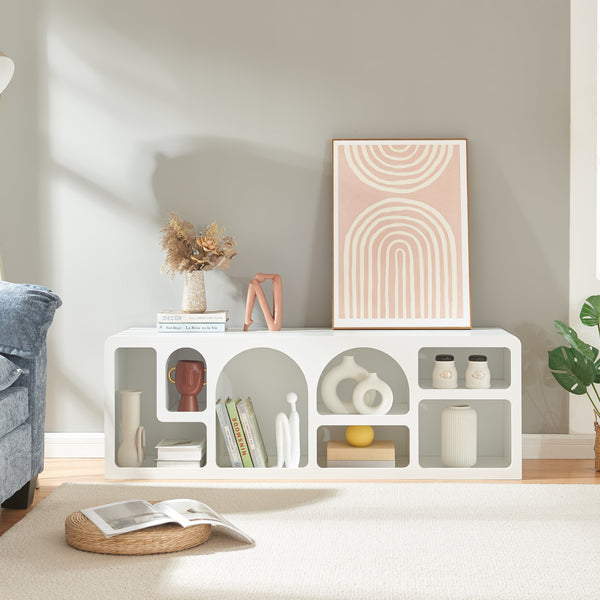 TV-állvány Vågå 140x40x48 cm fehér [en.casa]