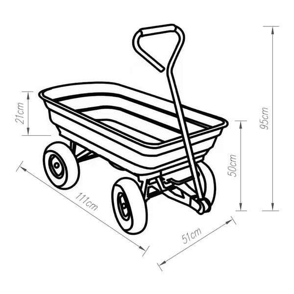 Kerti kocsi Corfinio 111x51 cm max. 250kg zöld/fekete [pro.tec]