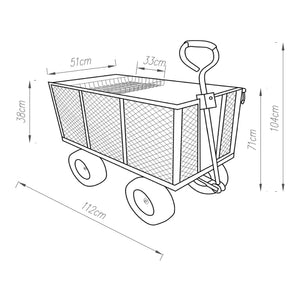 Kézi kocsi Corropoli 112x51 cm max. 550kg fekete/sárga [pro.tec]