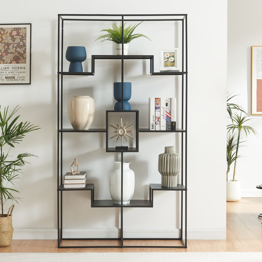 Állópolc Råde fém 180x100x35 cm fekete [en.casa] - premiumXL