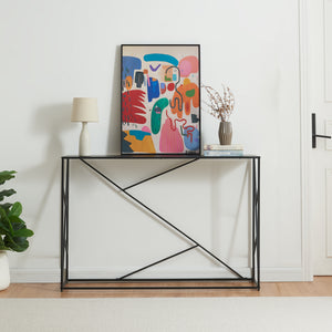 Konzolasztal Rättvik 120x30x80 cm fekete [en.casa]
