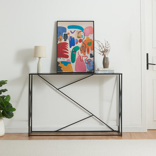 Konzolasztal Rättvik 120x30x80 cm fekete [en.casa]