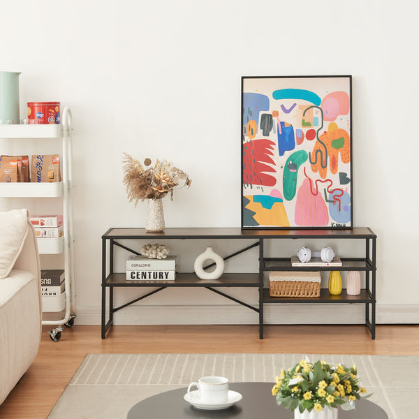 TV állvány Västiarharg 120x30x46 cm fekete/diófa hatású [en.casa]