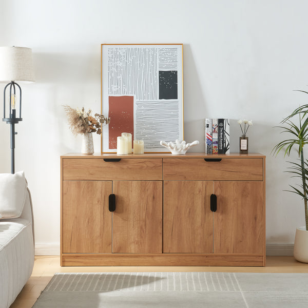 Komód Varkaus 75x140x40cm MDF tölgyfa színben [en.casa]