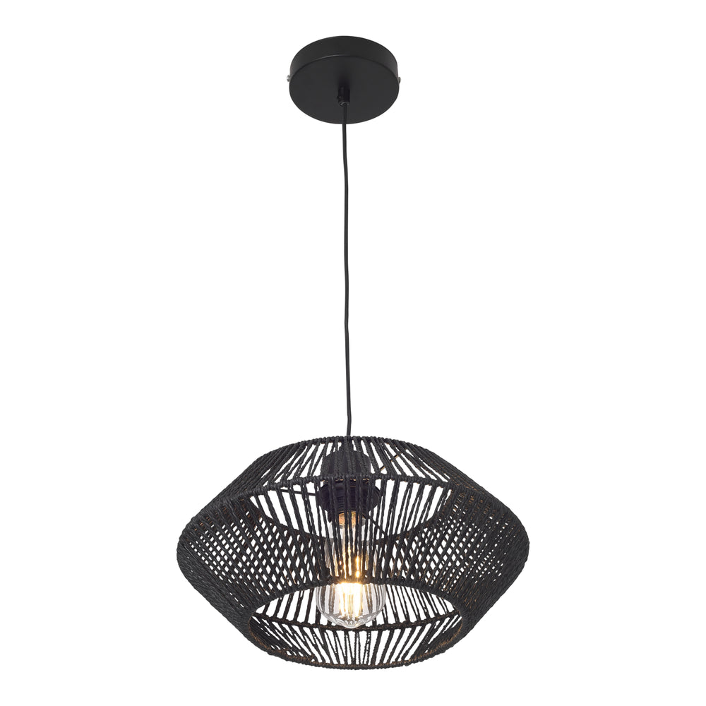 Amersham függőlámpa fém+rattan fekete [lux.pro] - premiumXL