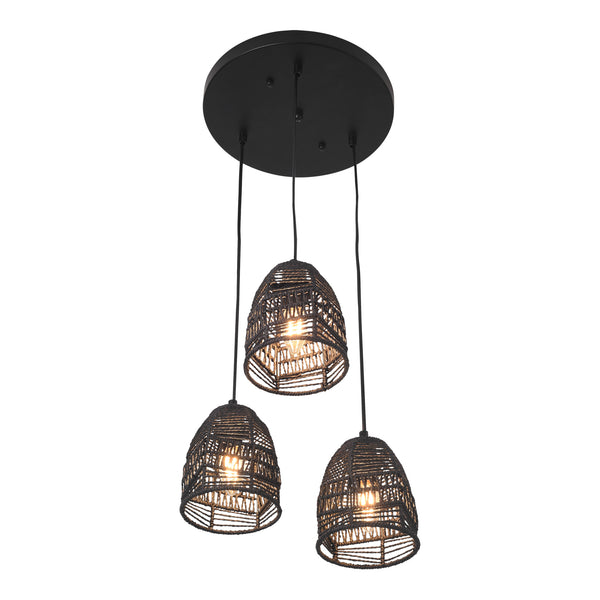 Függőlámpa Andover fém+rattan fekete [lux.pro]