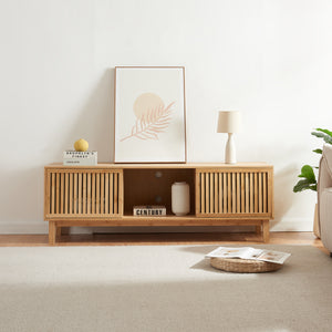 TV-szekrény Ypäjä 150x42x50 cm bambusz natúr [en.casa]