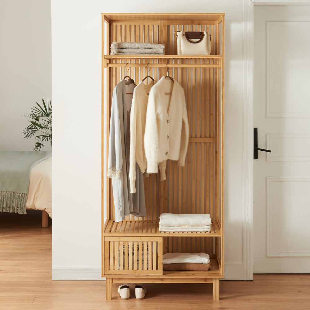 Ruhafogas Ypäjä 187x80x47 cm bambusz [en.casa] - premiumXL