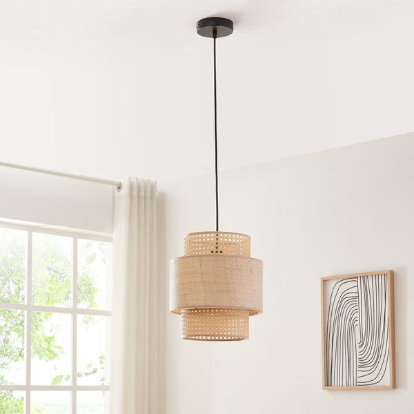 Függőlámpa Biggar rattan hatás/fonott minta [lux.pro]
