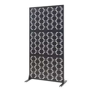 Térelválasztó Aaskis acél 200x100x50 cm fekete [casa.pro]