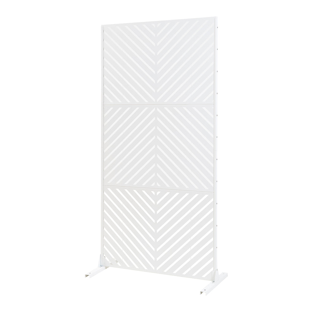Beltéri válaszfal Kekan acél 200x100x50 cm fehér [casa.pro] - premiumXL