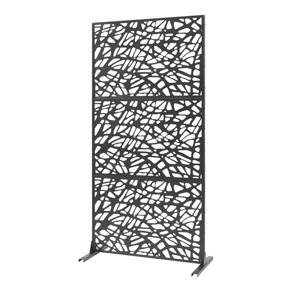 Térelválasztó Poskind acél 200x100x50 cm fekete [casa.pro]