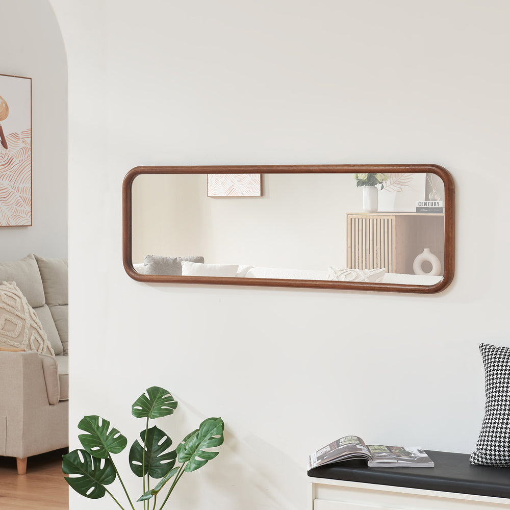 Fali tükör Ristijarvi 120x40 cm Barna [en.casa] - premiumXL
