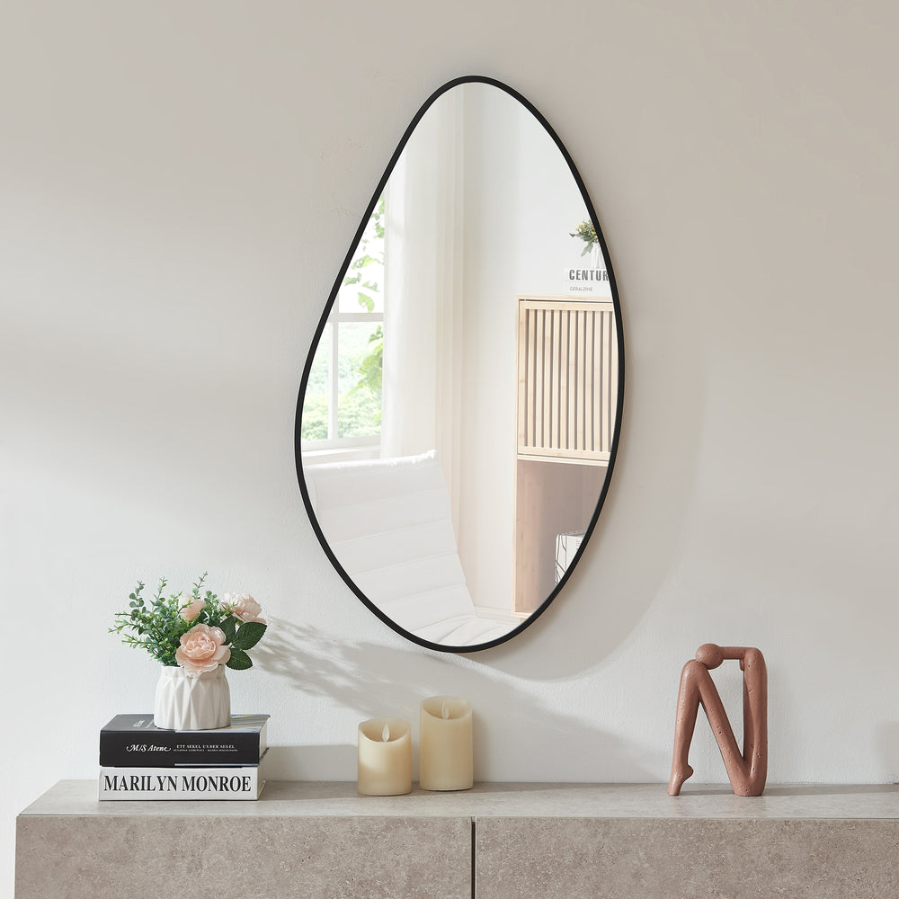 Fali tükör Orland 82x46 cm fekete [en.casa] - premiumXL