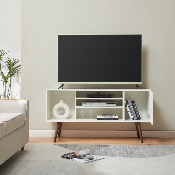 TV-szekrény Vare 130x40x66 cm fehér [en.casa]